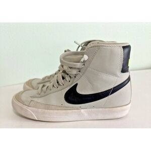 Nike Blazer Mid 77 Shoes Youth Size 4.5Y Gray‎ Black Leather Sneakers DA4086-006